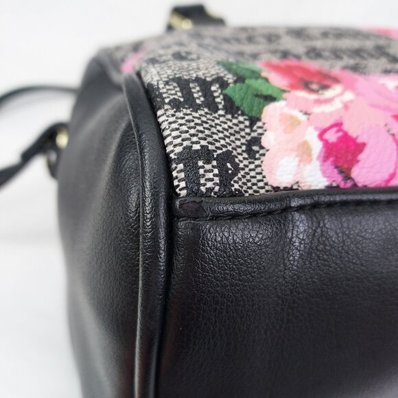 Juicy Couture Purse Black White Billboard Tote Pink Flower Satchel Bag Logo - Picture 8 of 16